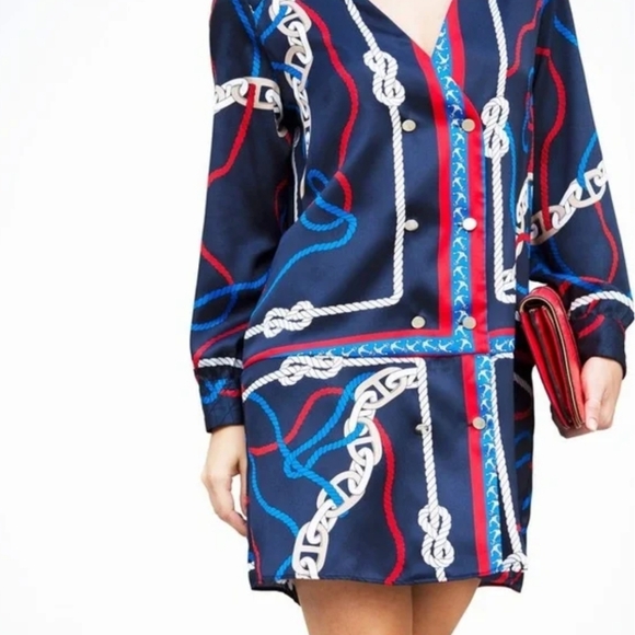 Zara Nautical Chain Print Blouse - Size S - Picture 4 of 9